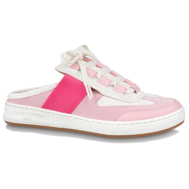 LOUIS VUITTON Lous Slip Resistant Closed Toe Slippers Women's Pink White