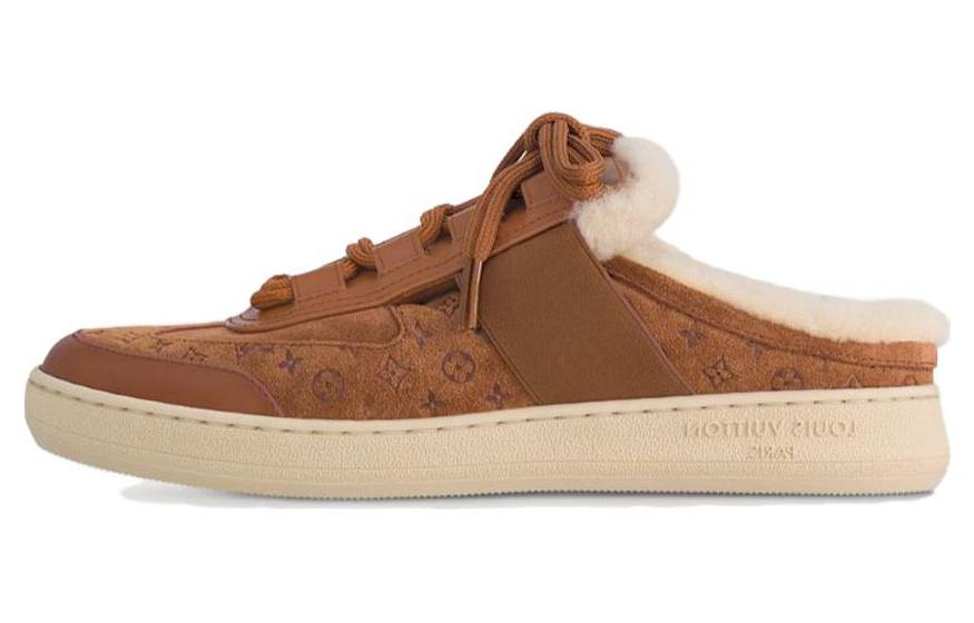 LOUIS VUITTON Lous Abrasion-Resistant Wrap-toe Slippers Women's Tan