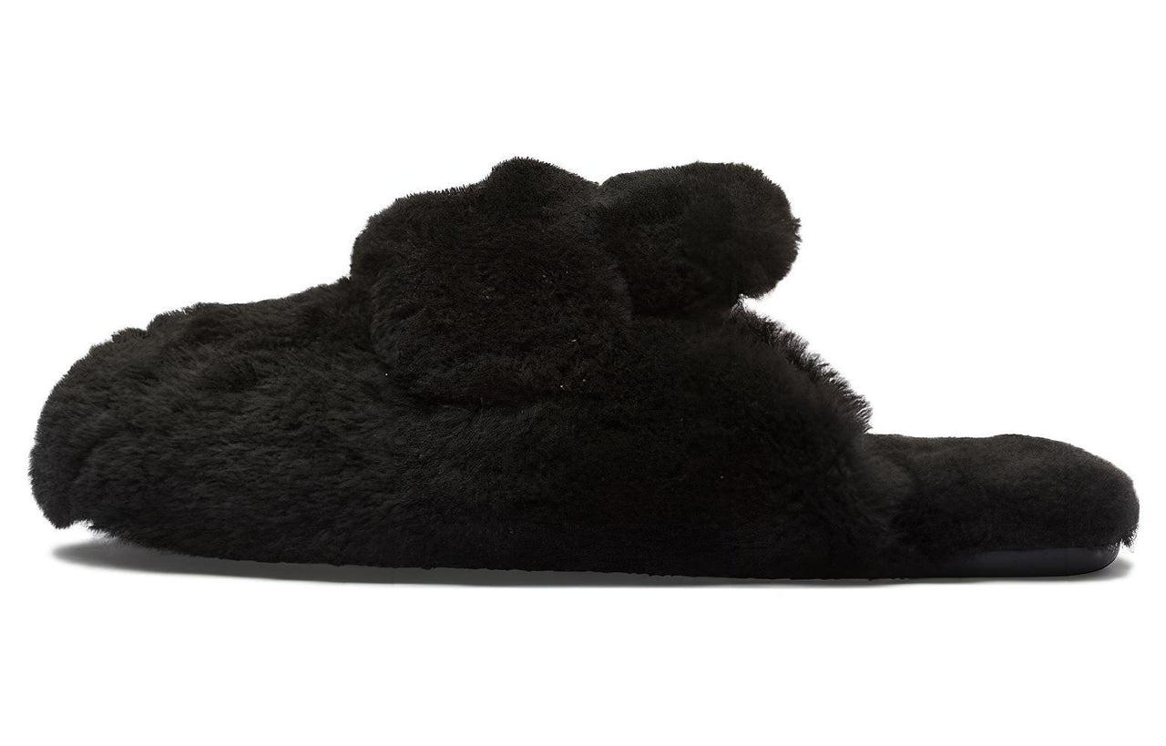 PRADA Triangle-logo Shearling Mules