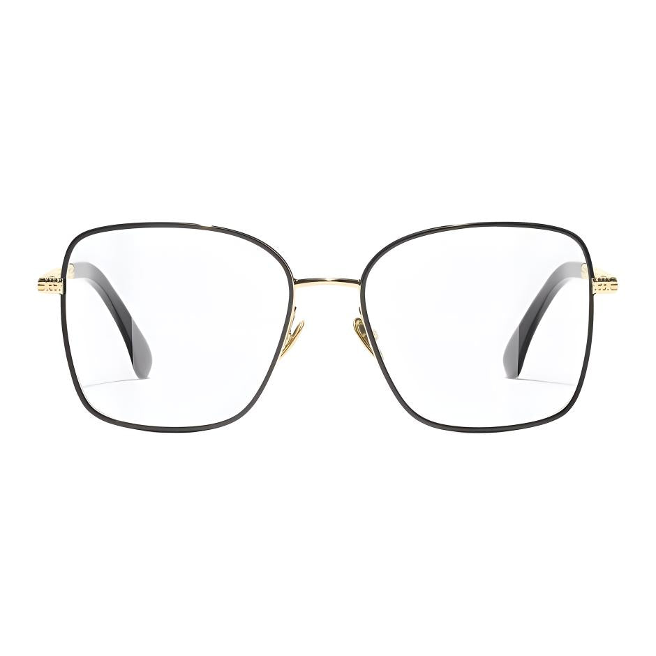 CHANEL Metal Square Eyeglass Frames Unisex Black
