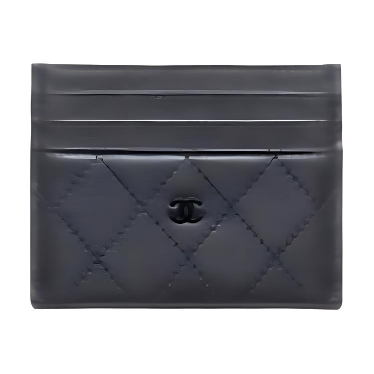 CHANEL Calfskin Card Holder Women's Black