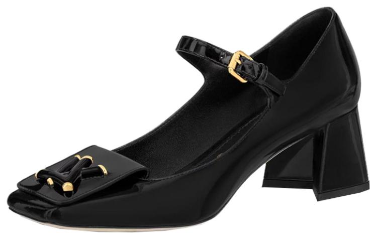 LOUIS VUITTON Shake Chunky Heel High Heels 5.5cm Women's Black