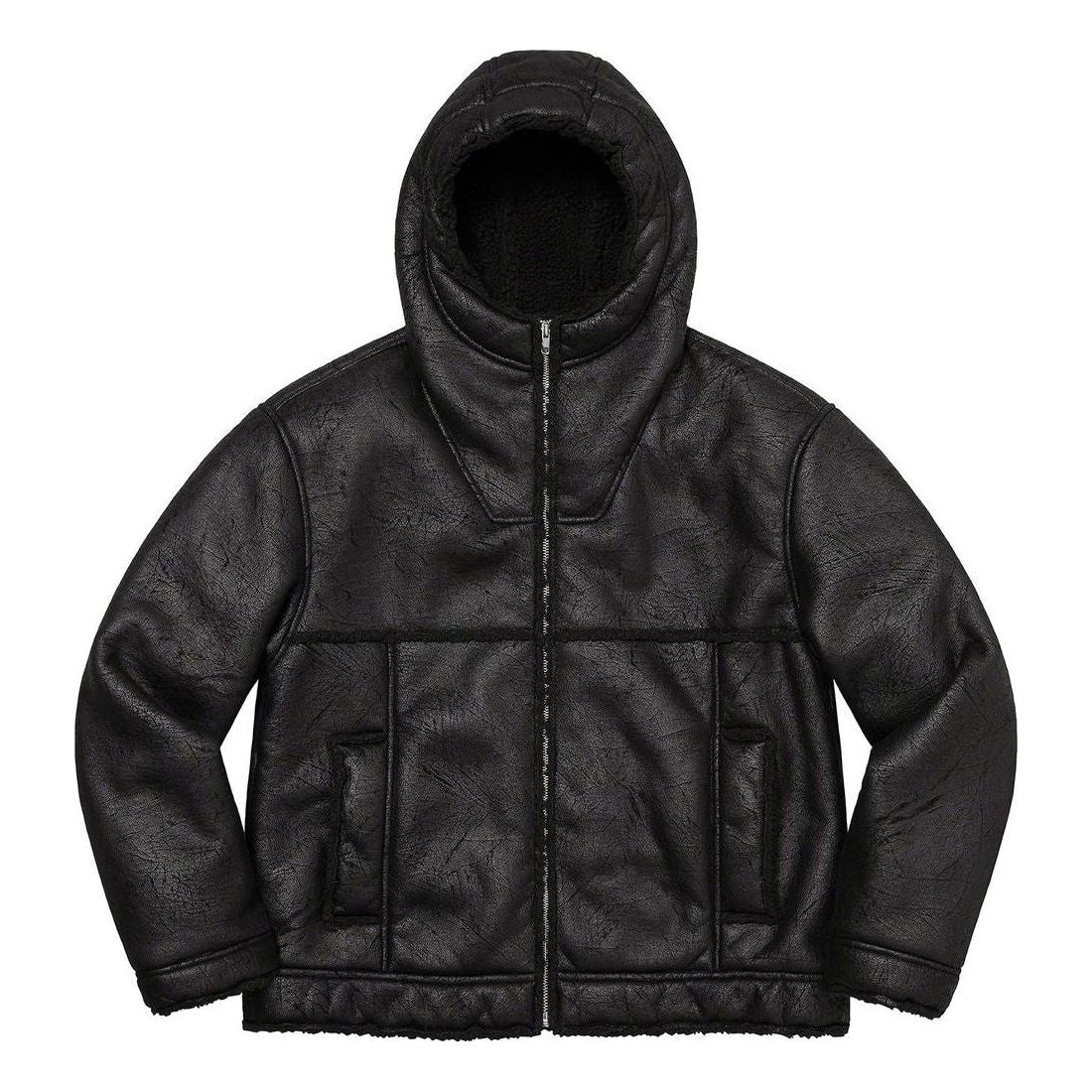 Supreme Faux Shearling Hooded Jacket 'Black' SUP-SS23-084