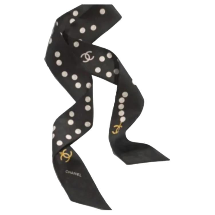 CHANEL - Silk Scarves Unisex Black