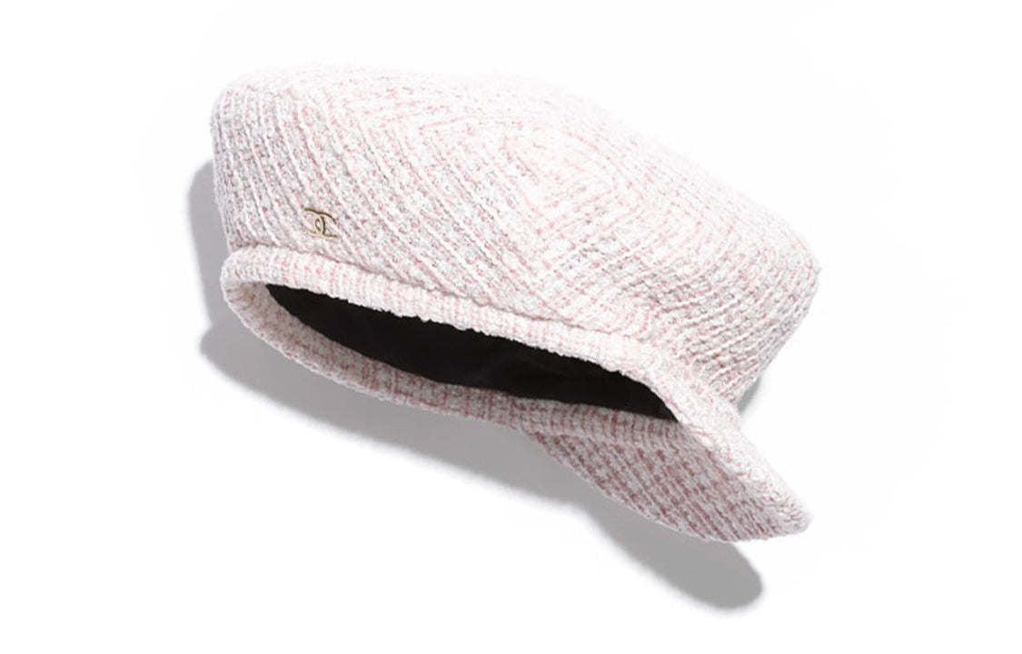 CHANEL Cotton Berets Women's Light Pink