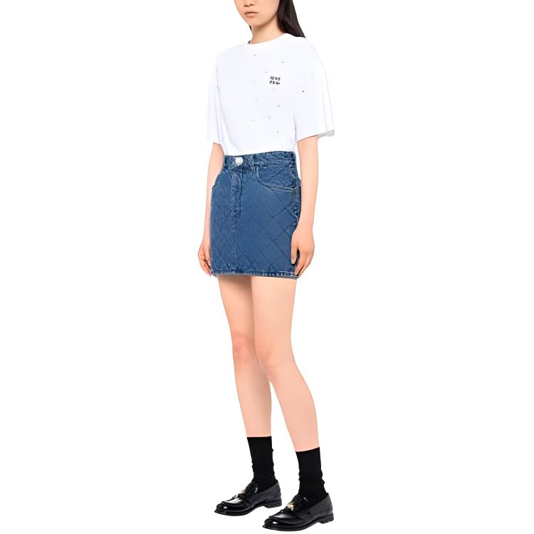 MIU MIU SS23 Denim Short Skirts Women's Denim Blue