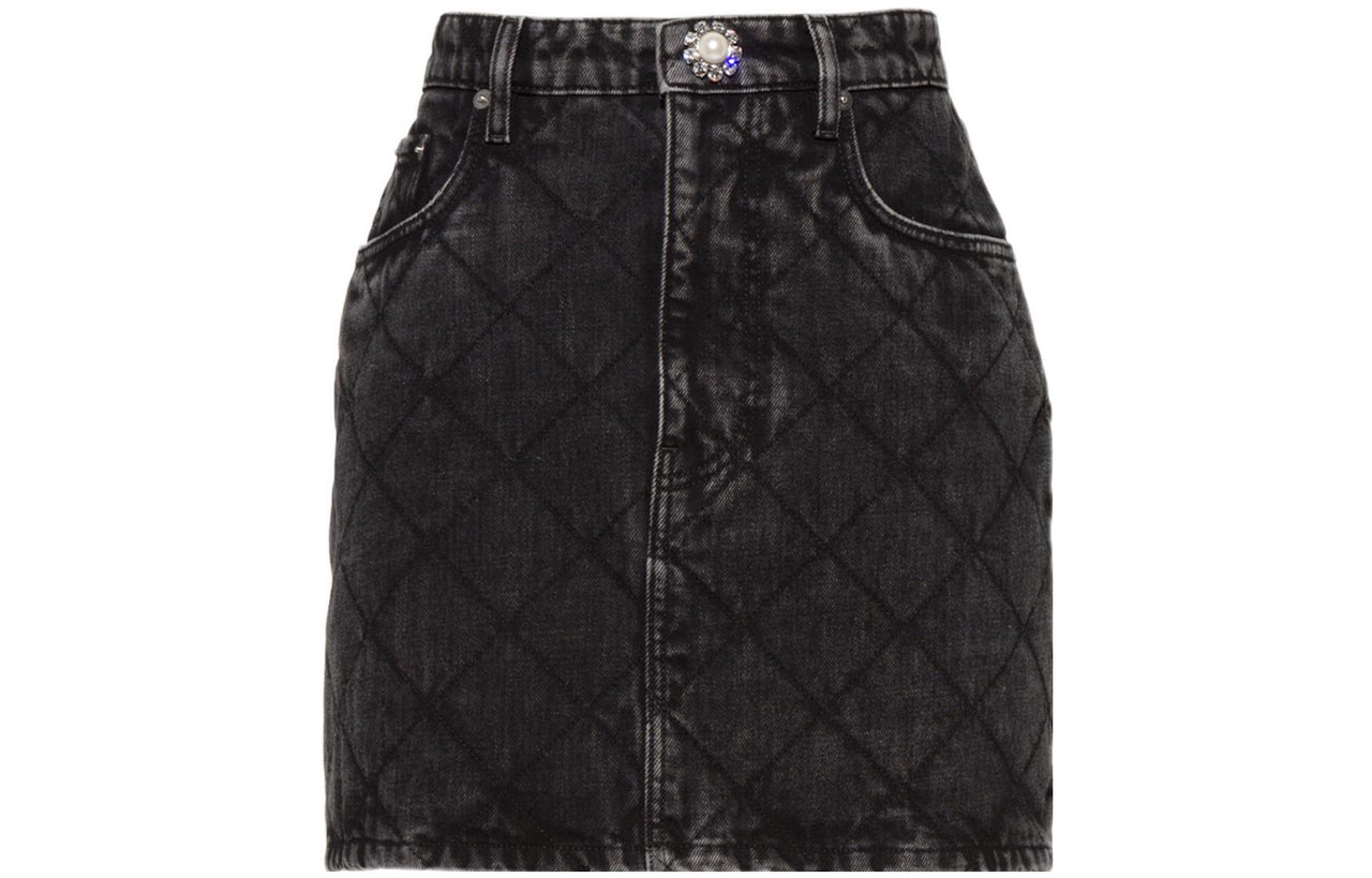 MIU MIU Denim Short Skirts Women's Black