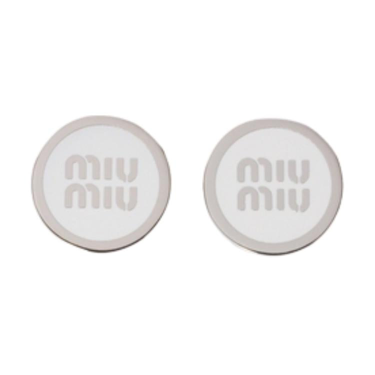 MIU MIU Metal Clip On Earrings Women's White