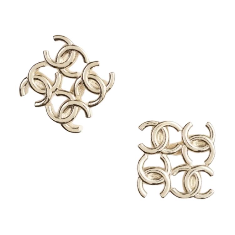 CHANEL Metal Earrings Women's Gold