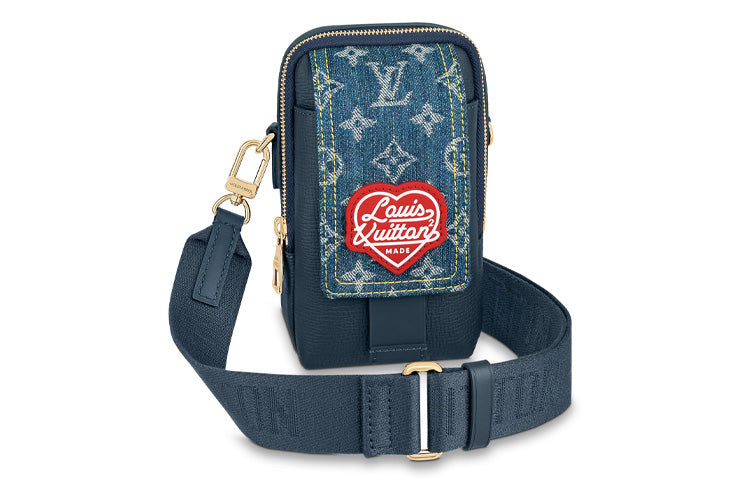 LOUIS VUITTON X Nigo Flap Double Phone Pouch Monogram Blue