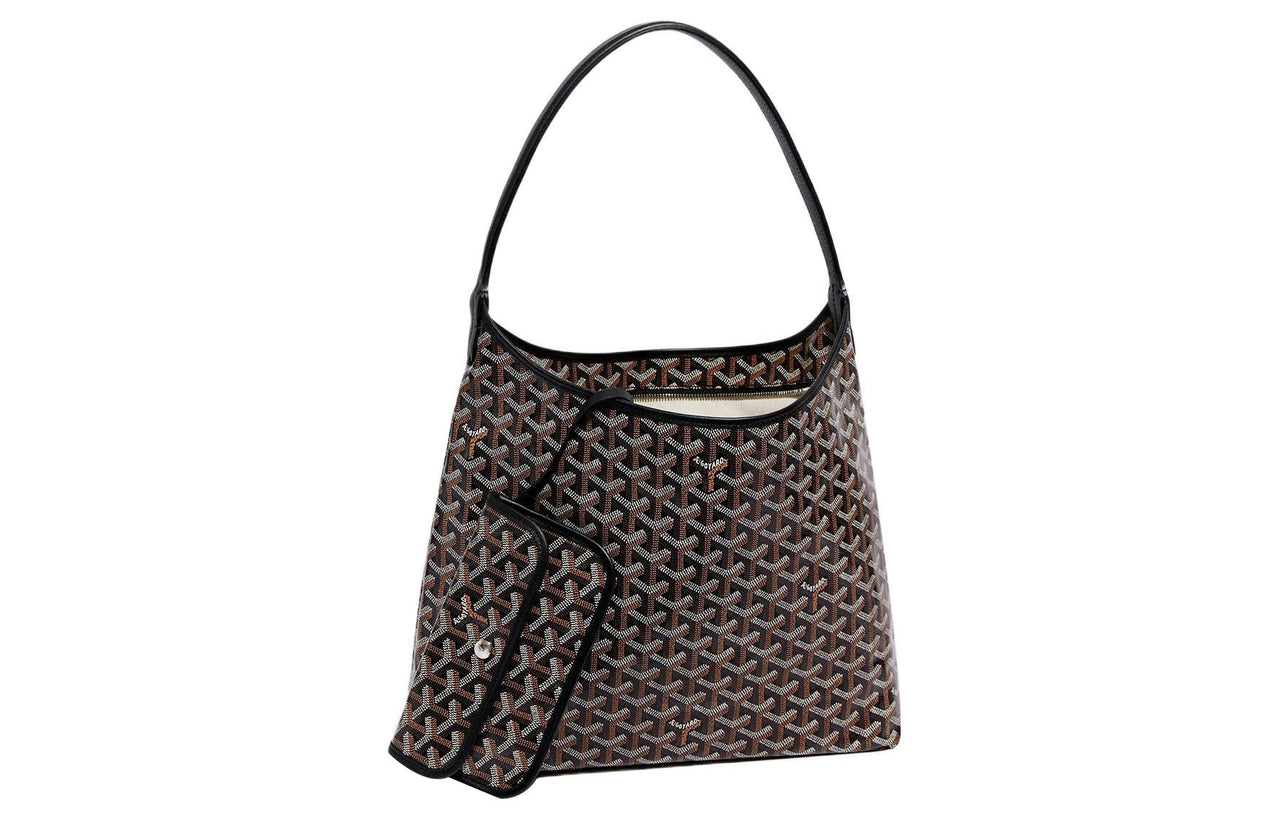 GOYARD Bohème Hobo Canvas With Leather Shoulder Bag Combo Bag Shoulder Bags Women's Black