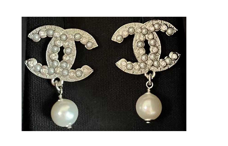 CHANEL Earrings Women's Silver