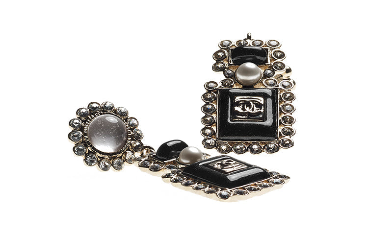 CHANEL Earrings Women's Black