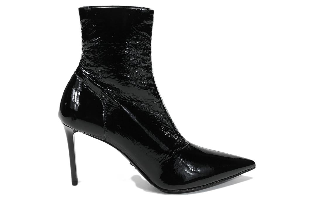 PRADA 90mm Patent Leather Effect Ankle Boots 'Black' Women's