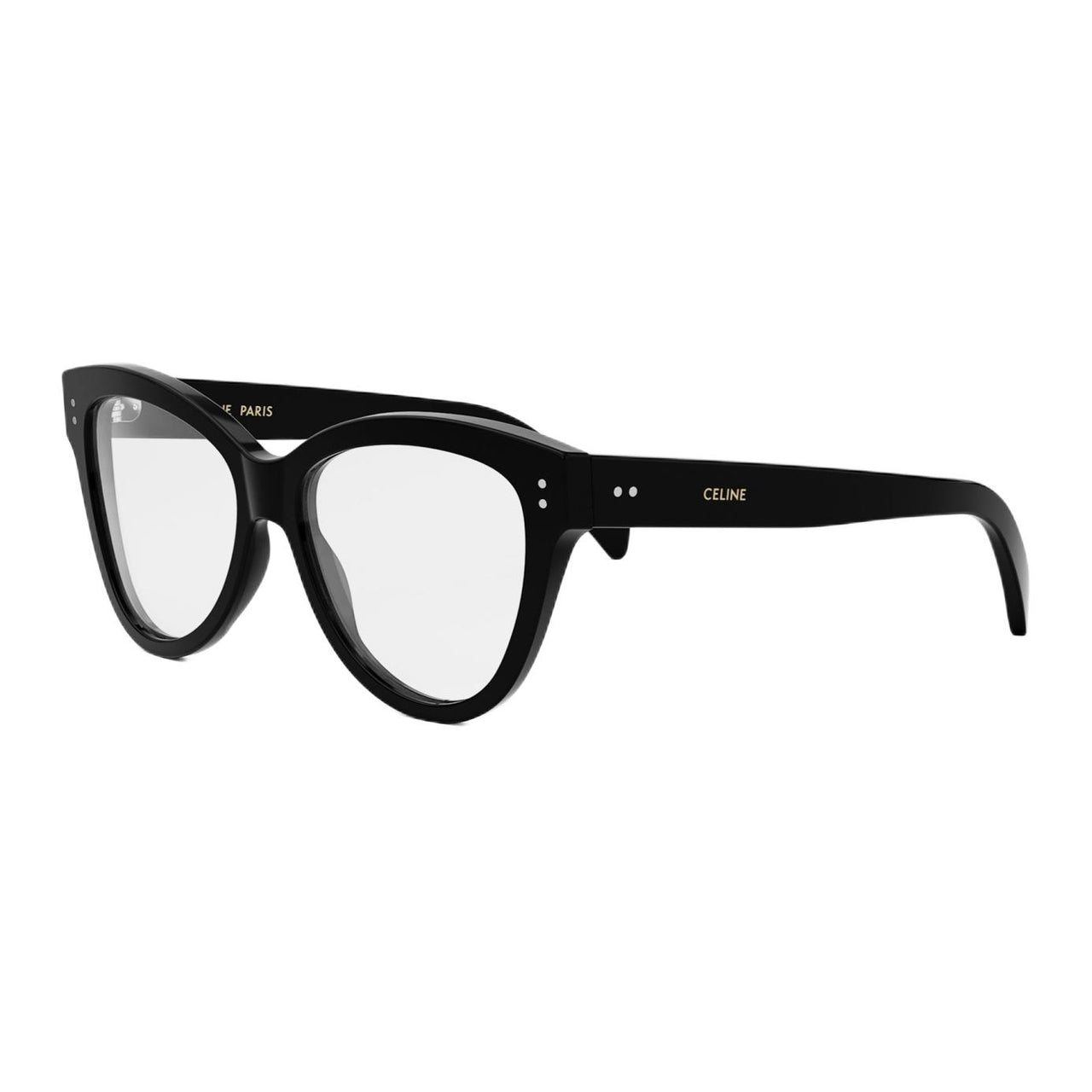 CELINE Acetate Cat Eye Eyeglass Frames Unisex Black