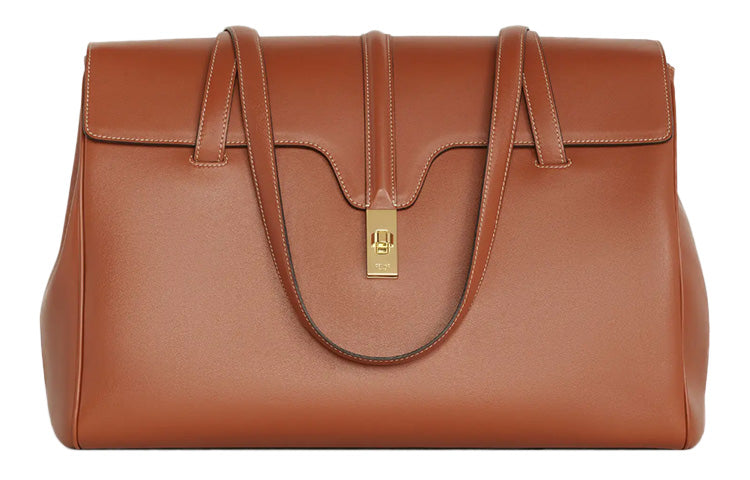 CELINE 16 Soft Calfskin Handbag Shoulder Bag Women's Brown