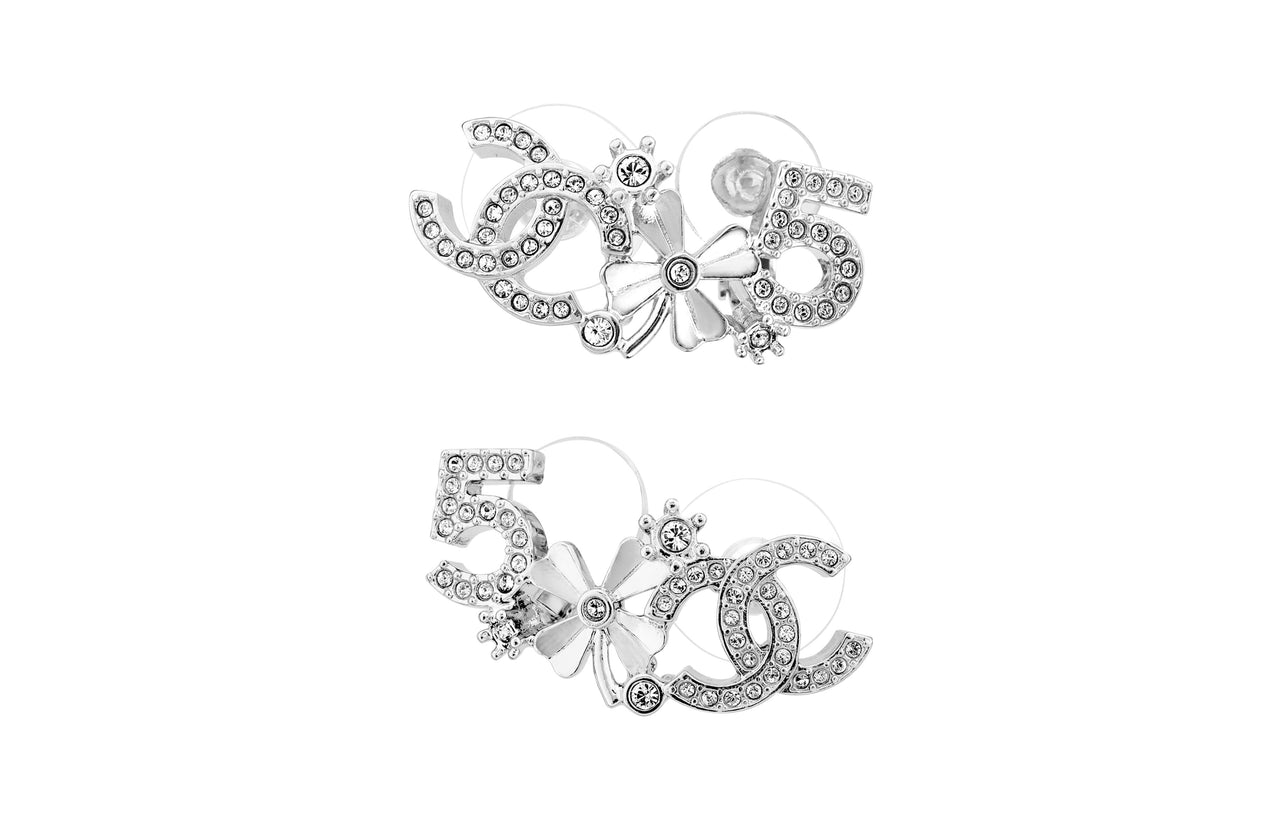 CHANEL Crystal Earrings Women's