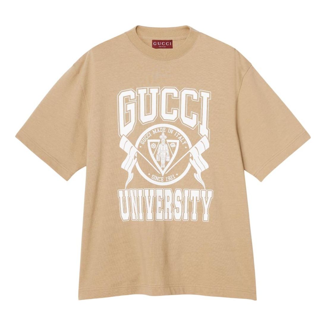 Gucci Cotton Jersey Printed T-shirt 'University Print Beige' 798115-XJGU9-9134