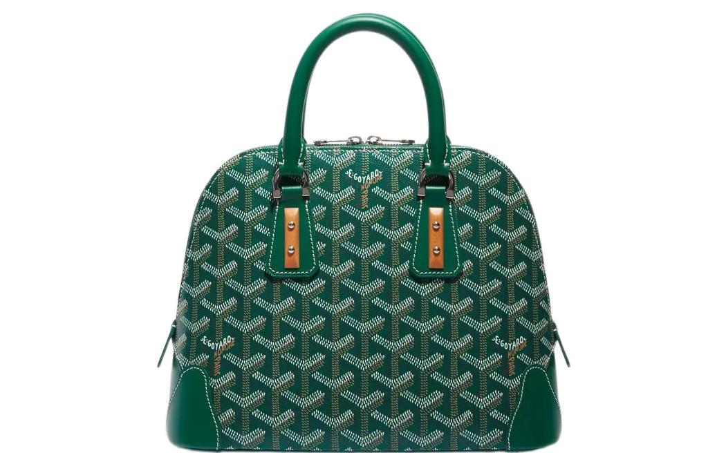 GOYARD Vendôme Canvas With Calfskin Dome Bag Handbag, Shoulder Bag Mini Women's Green