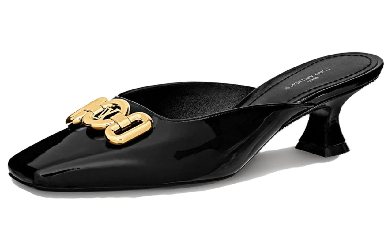 LOUIS VUITTON Rotary Wrap-toe Slippers Women's Black