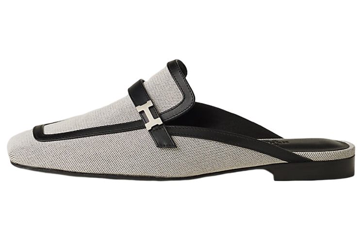 HERMES Wrap-toe Slippers Women's Gray