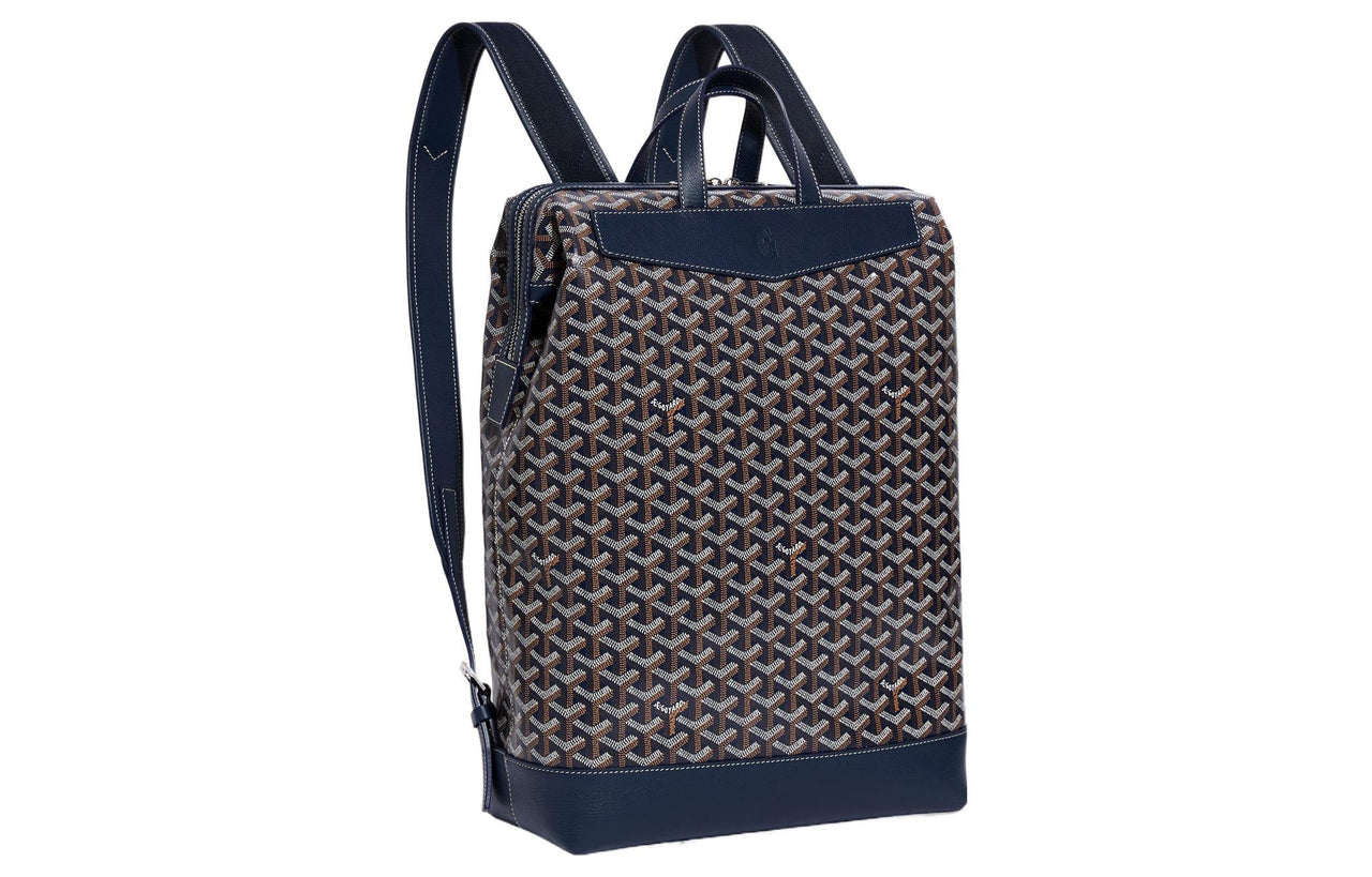 GOYARD Cisalpin Canvas Leather Backpack Unisex Marine Blue