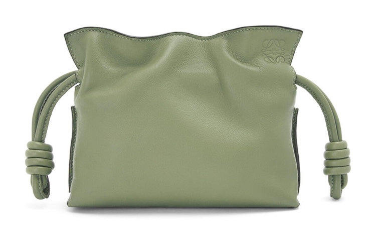LOEWE Flamenco Nappa Cow Leather Clutch Extra Mini Women's Rosemary Green