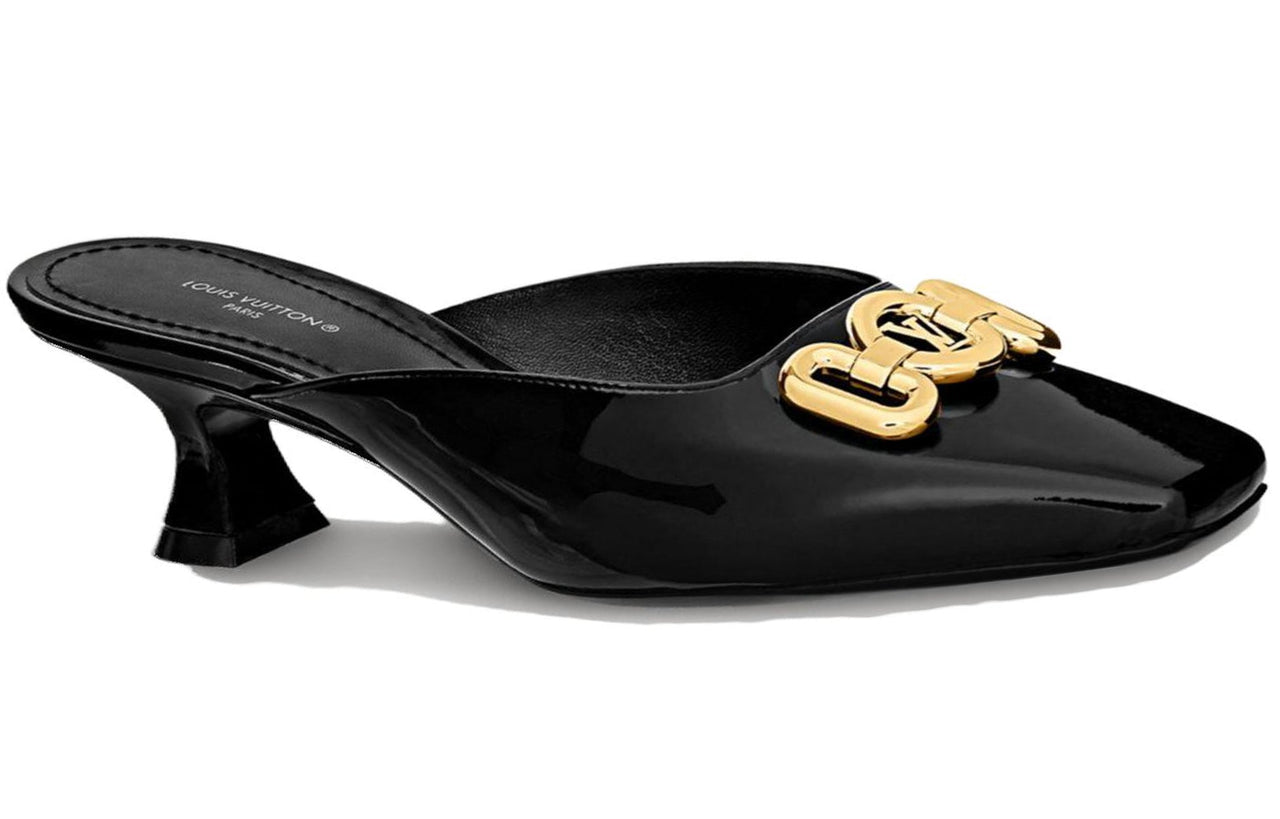 LOUIS VUITTON Rotary Wrap-toe Slippers Women's Black