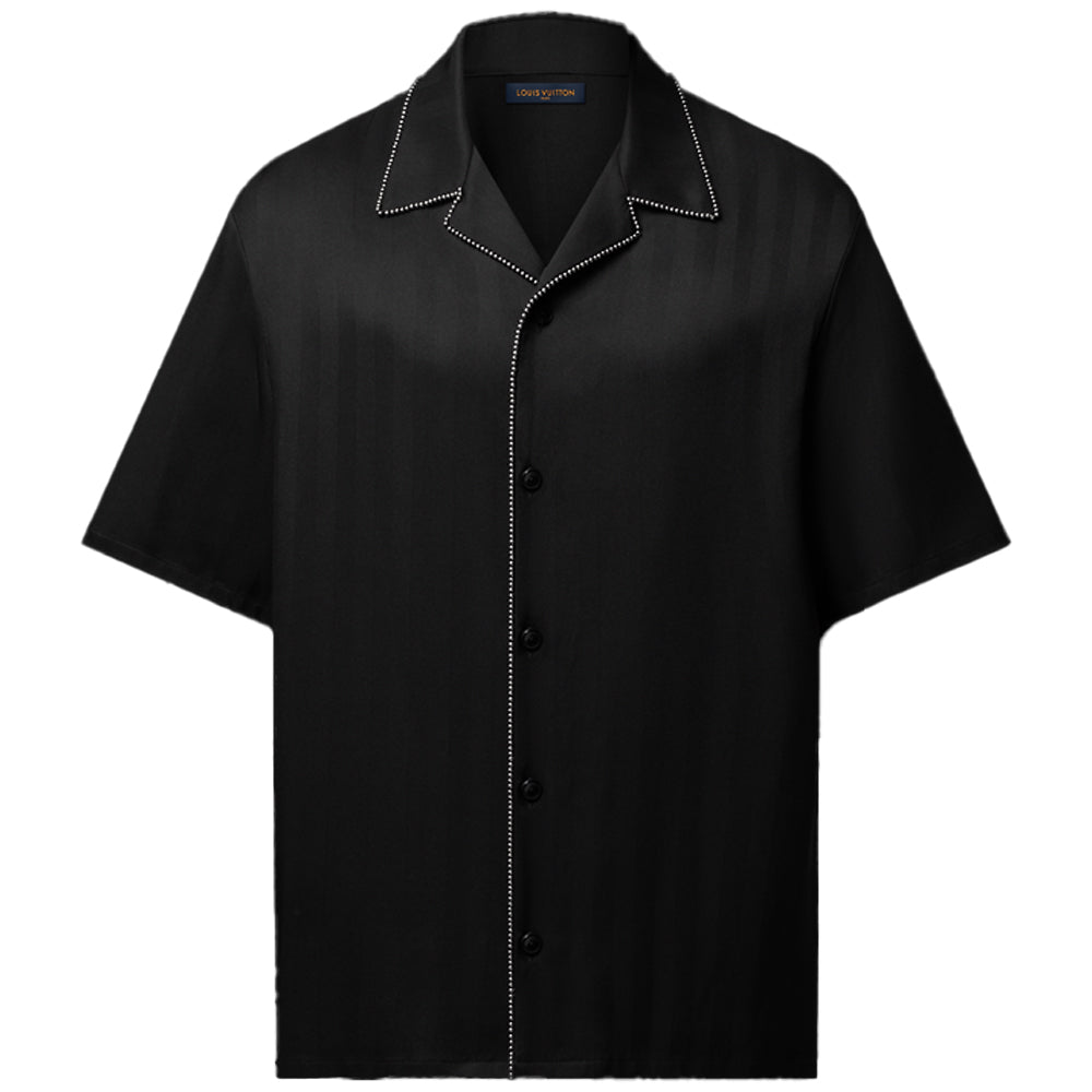 LOUIS VUITTON Bead-Embellished Short-Sleeved Silk Shirt