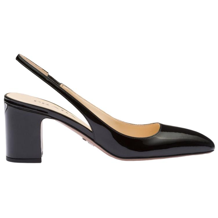 PRADA Patent-leather Slingback Pumps