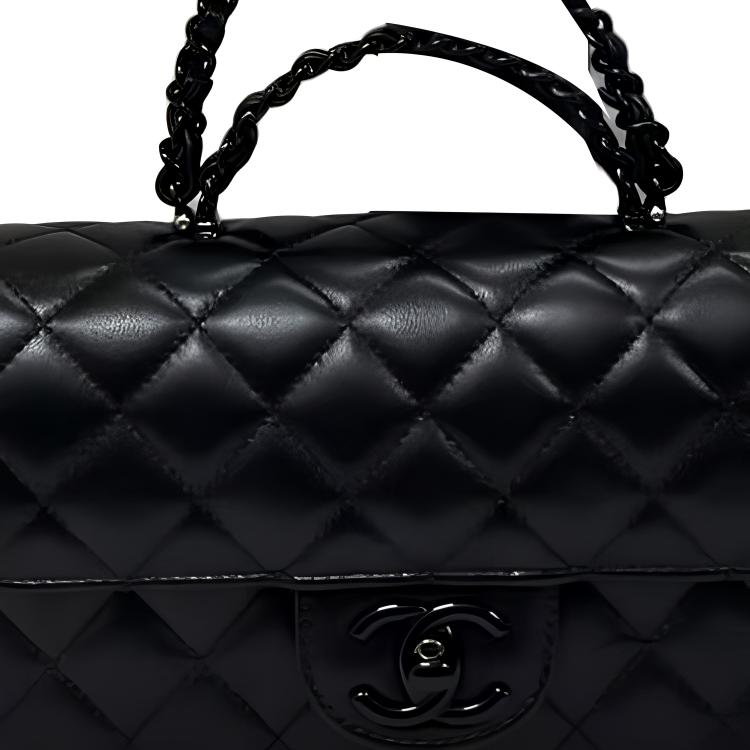 CHANEL Lambskin Shoulder Bag Crossbody Bag Handbag Women's Black