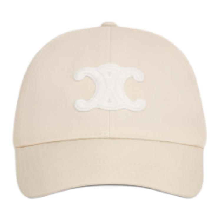 CELINE Cotton Baseball Caps Women's Vanilla