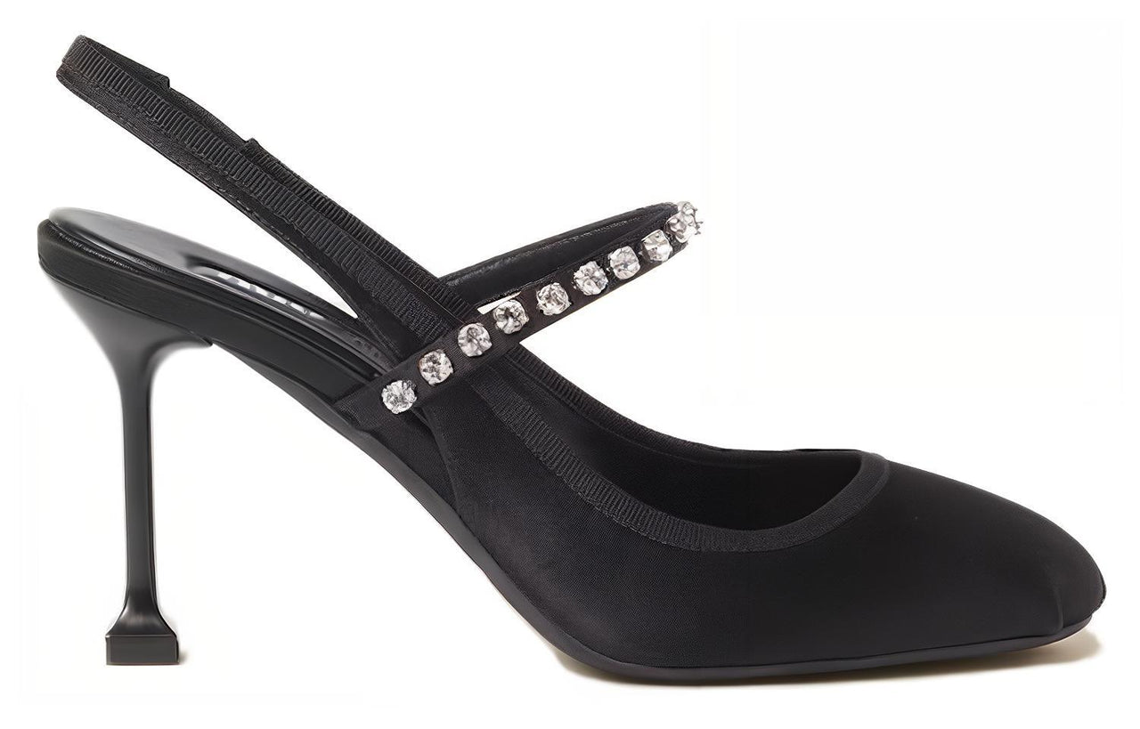 MIU MIU 85mm Crystal-embellished Satin Pumps