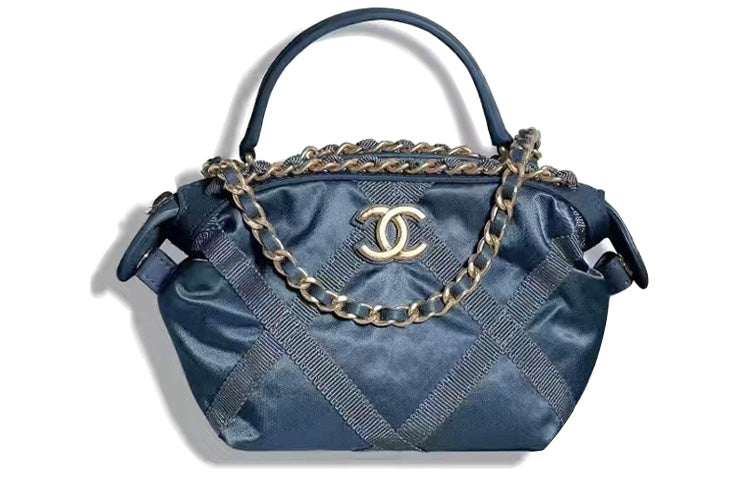 CHANEL Nylon Nylon Bag Handbag Regular Women's Dark Blue