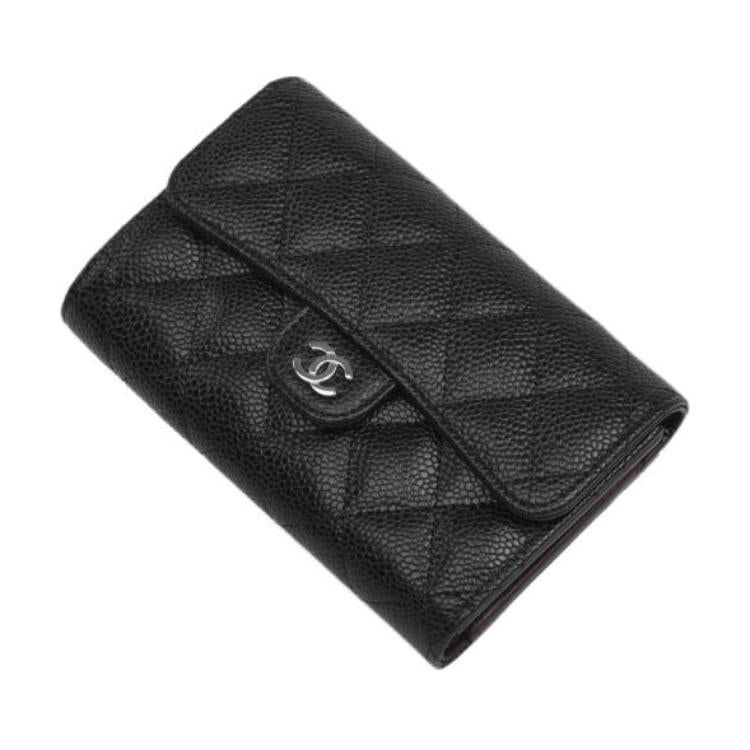 CHANEL Classic Medium Flap Wallet Black AP0232