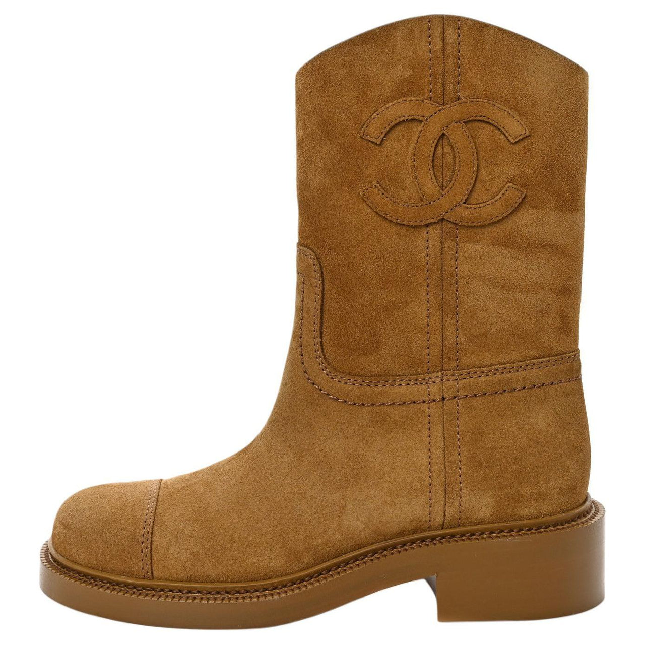 CHANEL Ankle Boots 4.5cm Women's Brown