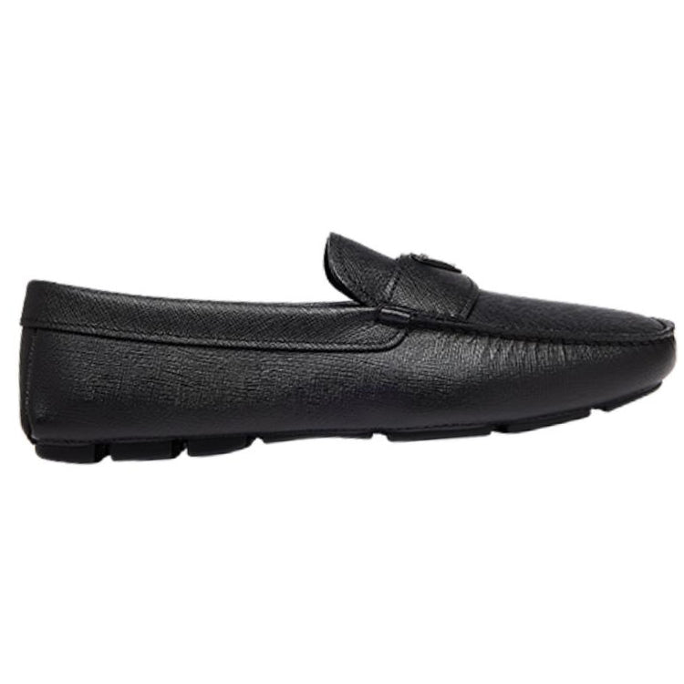 PRADA Triangle-logo Leather Loafers