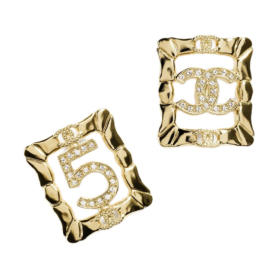 CHANEL Metal Earrings Women's Gold