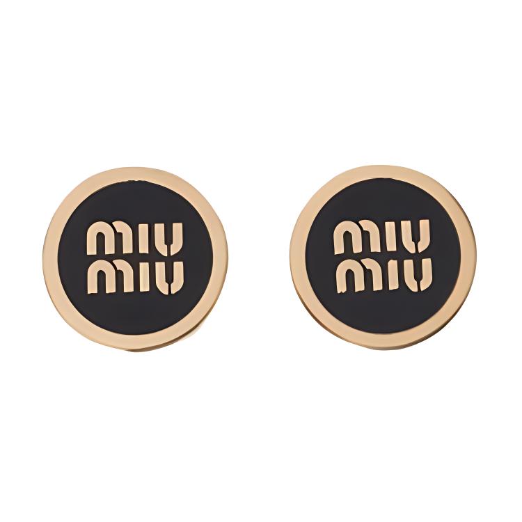 MIU MIU Enamel, Metal Clip On Earrings Women's Gold