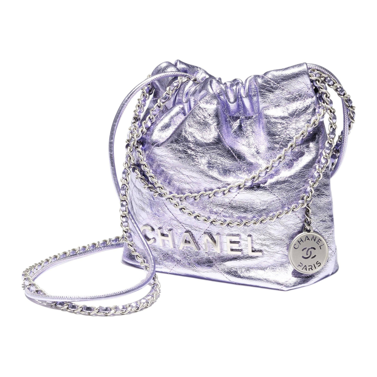 CHANEL Calfskin One Shoulder Handbags Mini Women's Purple
