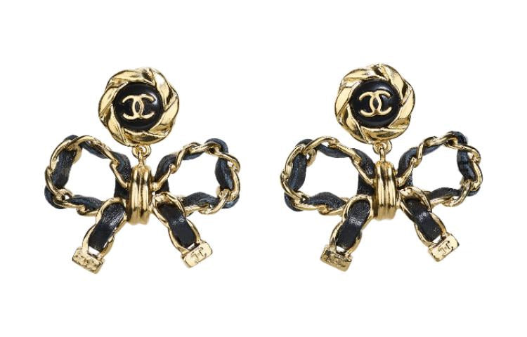 CHANEL Earrings Women's Black
