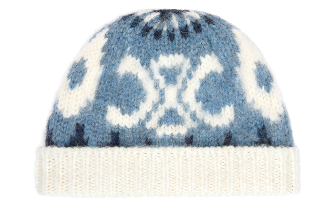 CELINE Beanie In Triomphe Fair Isle Wool