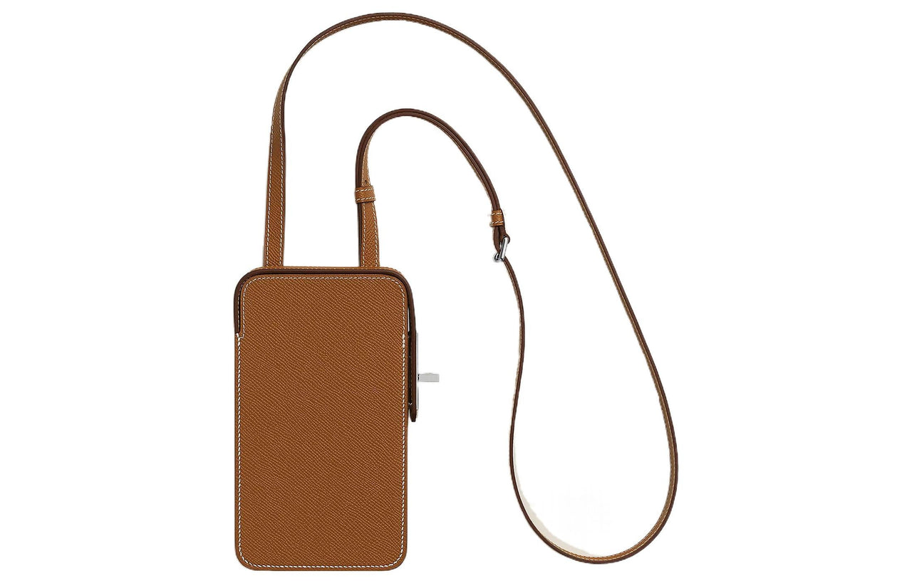 HERMES Hac A Bo Epsom Calfskin Cell Phone Pouch Women's 37Gold Gold