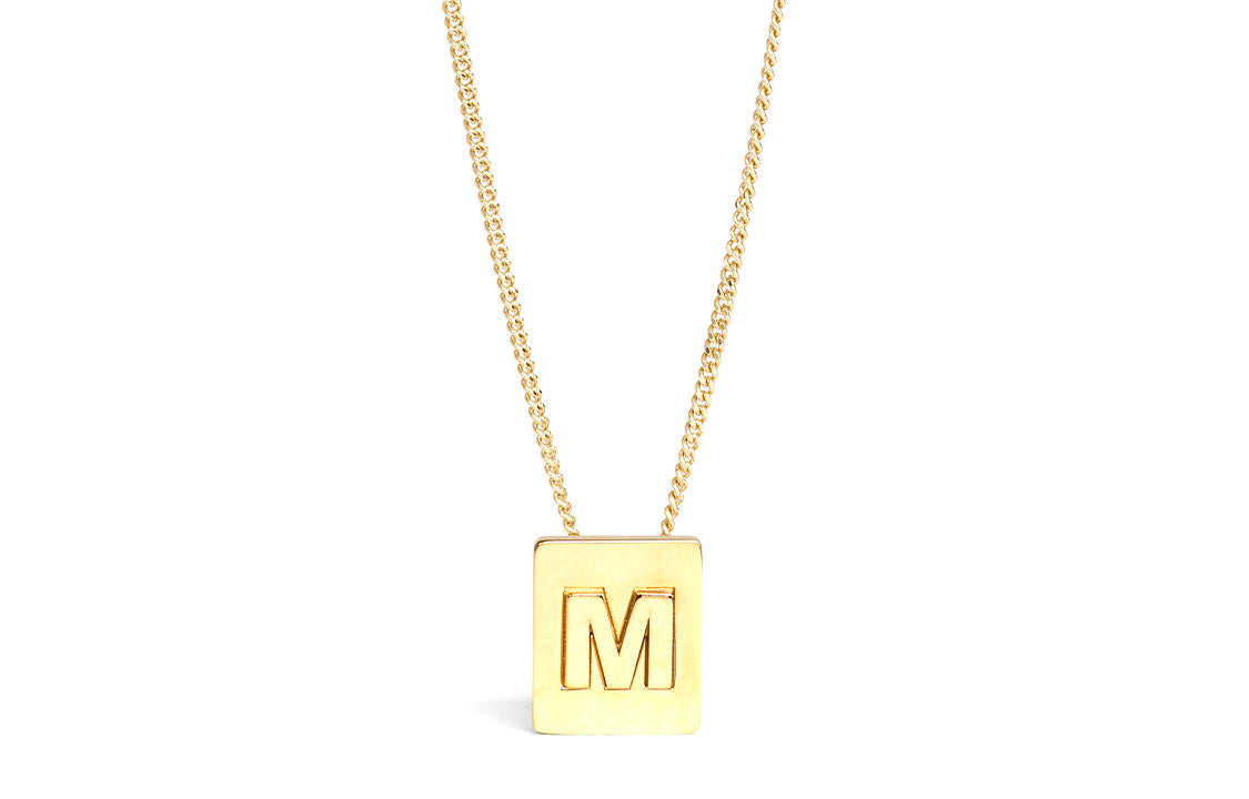CELINE Alphabet M Necklace In Brass With Gold Finish