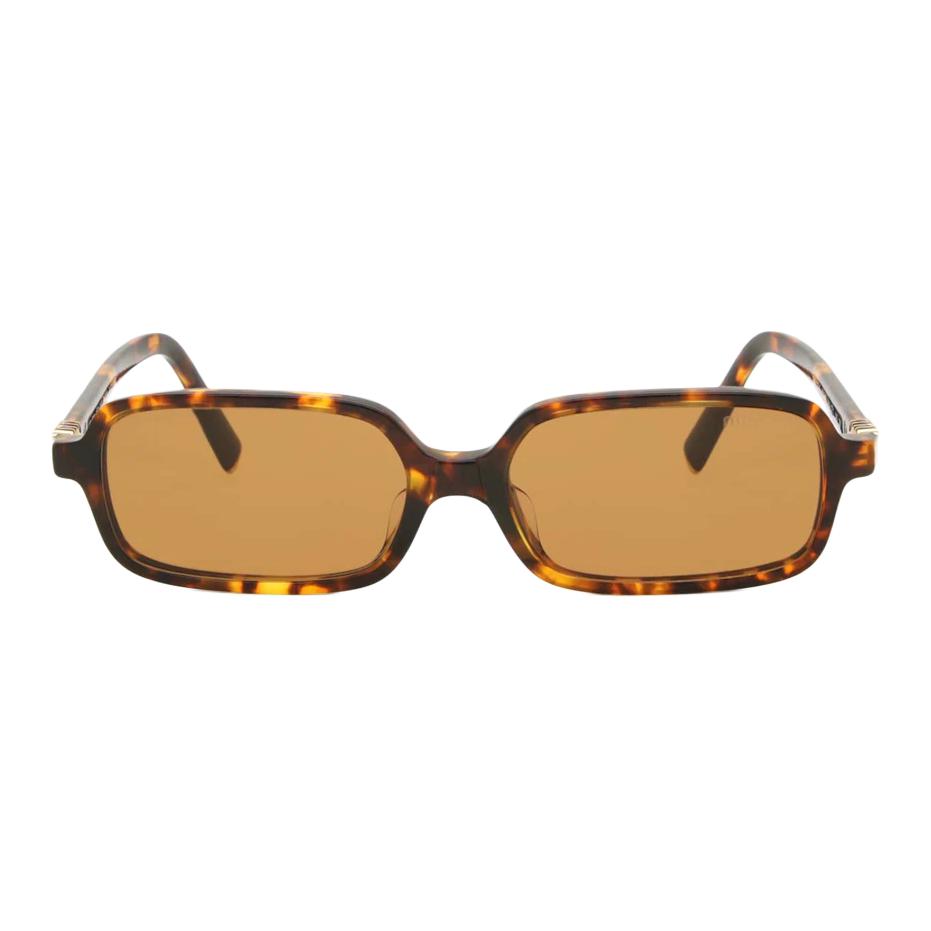 MIU MIU Acetate Rectangular Sunglasses Women's Brown