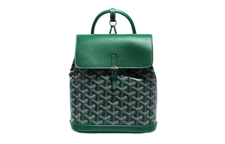GOYARD Alpin Canvas With Leather One Shoulder Backpack Mini Women's Green
