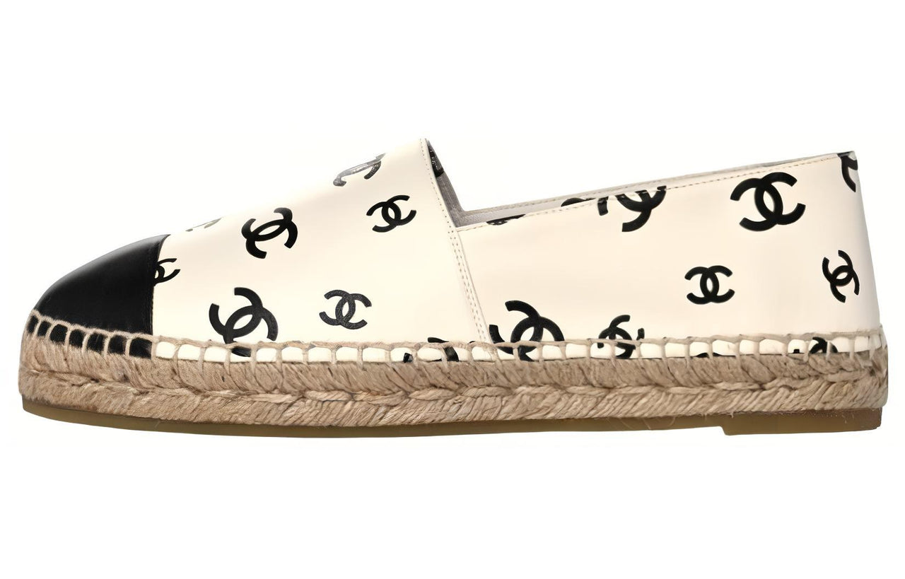 CHANEL Espadrilles Women's White Black