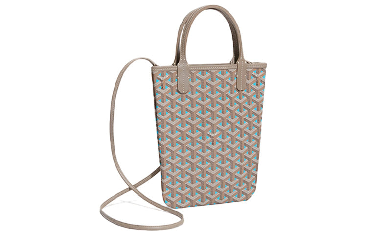 GOYARD Poitiers Canvas With Leather Tote Crossbody Bags Handbags Small Size Women's Turquoise