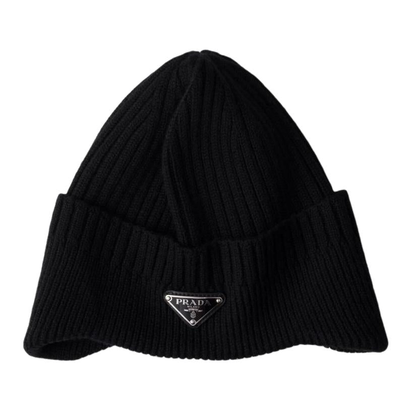PRADA Enamel logo Wool Beanie