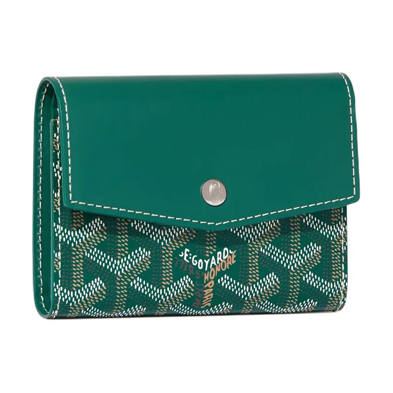 GOYARD Canvas With Calfskin Wallet Unisex Green